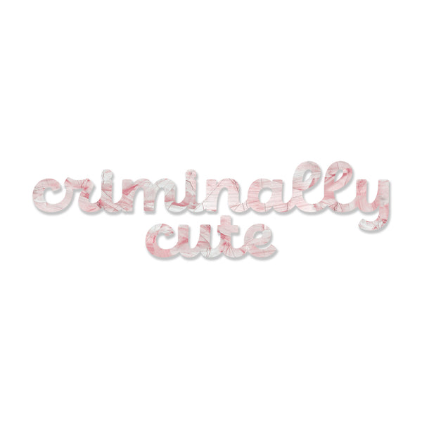 Criminally Cute (Blush Stone) art piece printed on 48 x 6.5 in by Rudie Lee