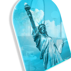Lady Liberty Remixed (Cyan) (Arched) by Rudie Lee