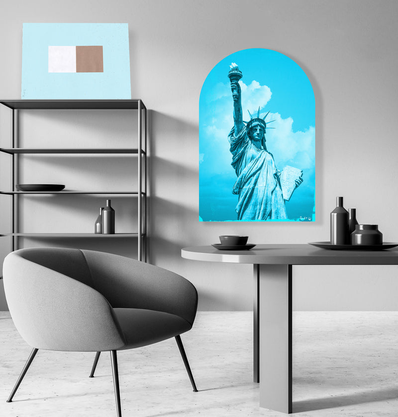 Lady Liberty Remixed (Cyan) (Arched) by Rudie Lee