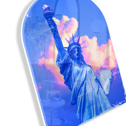 Lady Liberty Remixed (Deep Blue) (Arched) by Rudie Lee