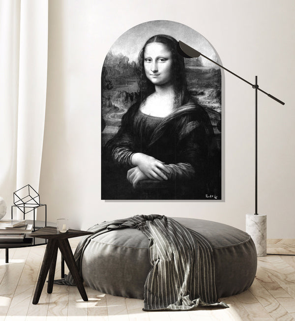 Mona Lisa Remixed (B&W) (Arched) by Rudie Lee