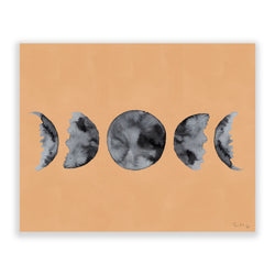 Moon Phases (Watercolor) (Neutral) by Rudie Lee
