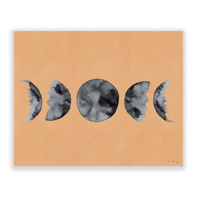 Moon Phases (Watercolor) (Neutral) by Rudie Lee