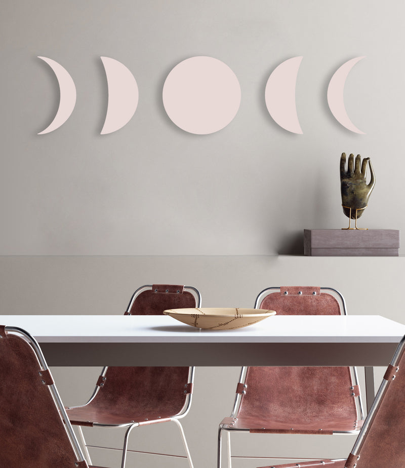 Phases of the Moon (Pink Ashes) (Die Cut) art piece printed on 20 x 80 in by Rudie Lee