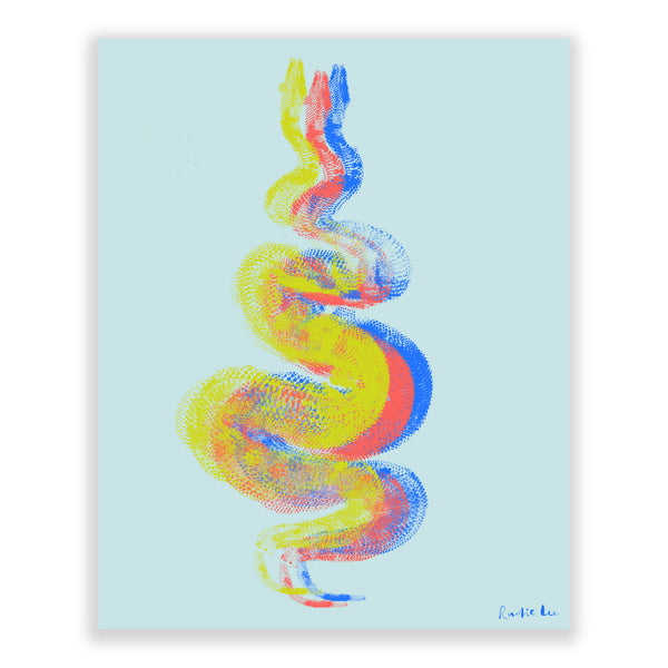 Python Gyotaku No. 01 (Brights Mint) by Rudie Lee