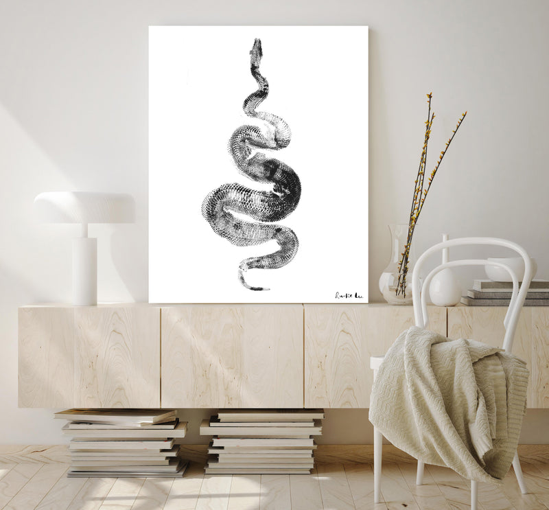 Python Gyotaku No. 01 (Minimalist) by Rudie Lee
