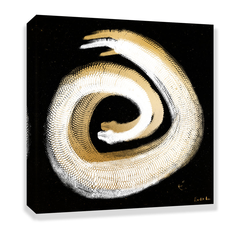 Python Gyotaku No. 02 (Golds Black) by Rudie Lee