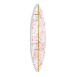Surfboard Growth Chart (Blush Stone) art piece printed on 15 x 70 in by Rudie Lee