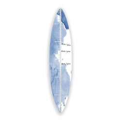Surfboard Growth Chart (Indigo Waves No. 01) art piece printed on 15 x 70 in by Rudie Lee