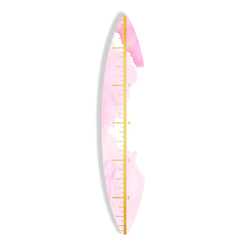 Surfboard Growth Chart (Pink Waves No. 01) art piece printed on 15 x 70 in by Rudie Lee