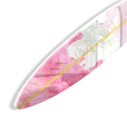 Surfboard Growth Chart (Pink Waves No. 02) by Rudie Lee