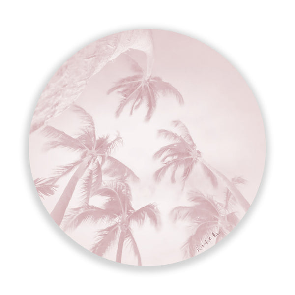 Swaying Palms (Pink Circle) by Rudie Lee